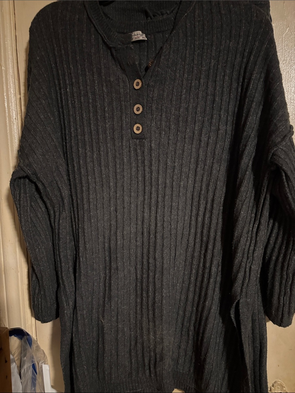 Free People women’s 2 piece gray ribbed sweater set sz small